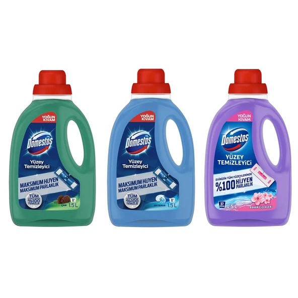 Domestos Yüzey Temizleyici 1500 ml Çam-Okyanus-Bahar 3 lü Set ürün görseli 1