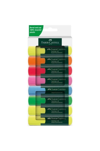 Faber Castell Textlıner 48 Fosforlu Kalem Pastel Renkler 8'li Karton Kutu ürün görseli 1