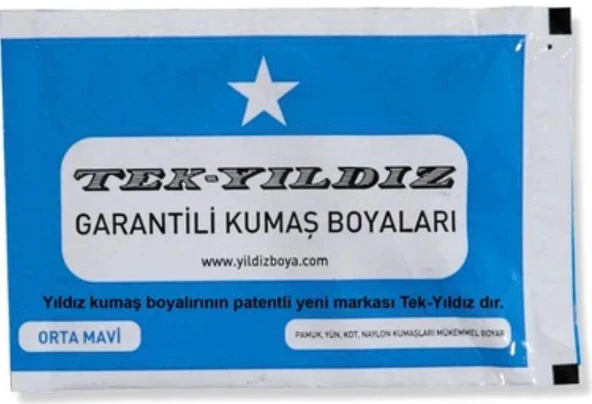 Tek Yıldız Kumaş Boyası Orta Mavi ürün görseli 1
