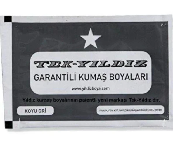 Tek Yıldız Kumaş Boyası Koyu Gri ürün görseli 1