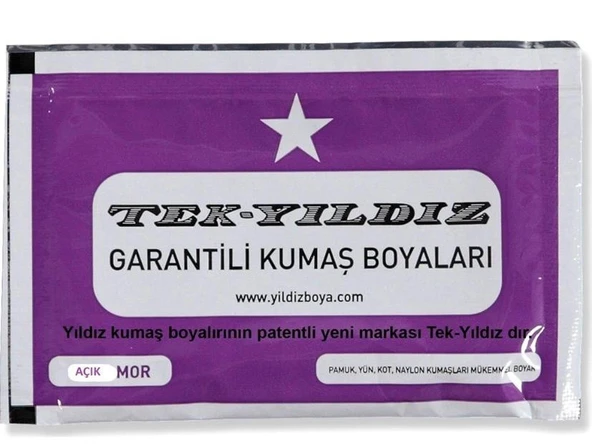 Tek Yıldız Kumaş Boyası Açık Mor ürün görseli 1