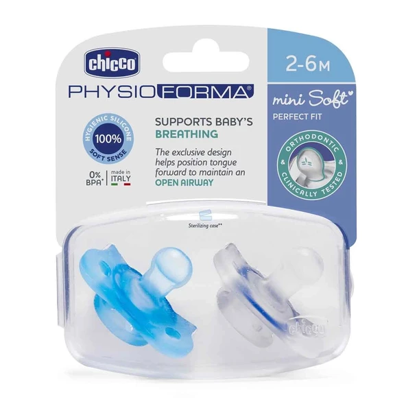 Chicco PhysioForma Mini Soft 2'li Emzik 2-6 Ay Erkek ürün görseli 1
