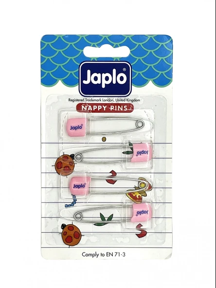 Japlo Emniyetli Çengelli Bebek İğnesi 4'lü - Pembe ürün görseli 1