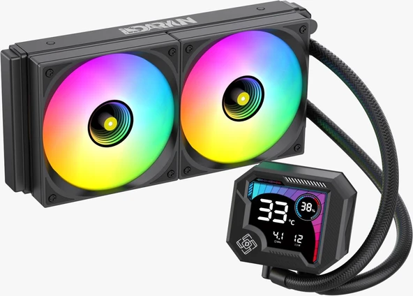 DARYUN Buzz-V2 240MM Siyah Argb Yeni Nesil ISI Göstergeli Yüksek Performanslı Sıvı Soğutması ürün görseli 1