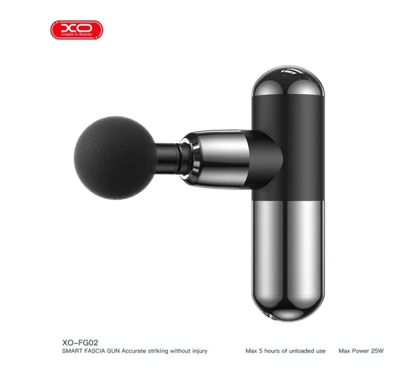 Xo FG02 6 Hız Kademeli 4 Başlıklı Taşınabilir Masaj Tabancası Siyah ürün görseli 1