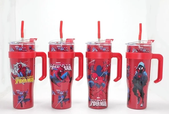 Sevimli Spiderman Pipetli Termos & Suluk Alk4713 ürün görseli 1