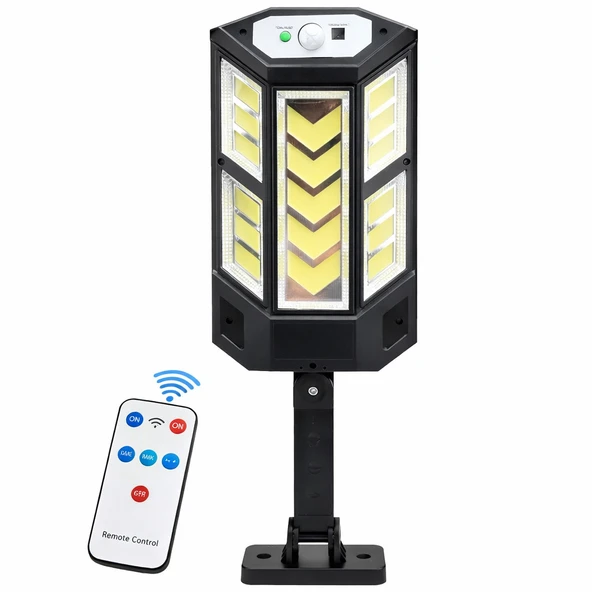 249 LED Solar Aydınlatma Lamba Kumandalı Hareket Sensorlu Dış Mekan Bahçe Teras IP65 Su Geçirmez ürün görseli 1