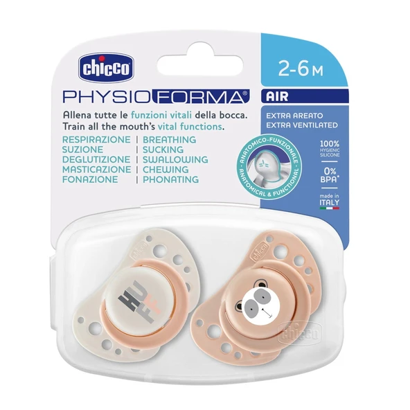 Chicco PhysioForma Air 2'li Silikon Emzik 2-6 Ay Kız ürün görseli 1
