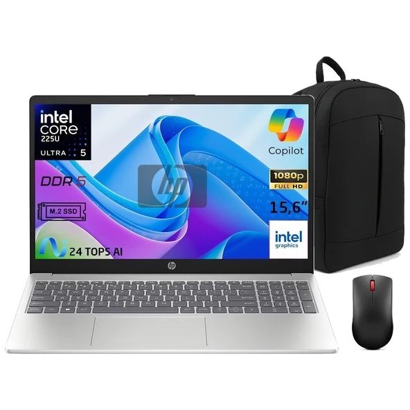 Aı 15-FD2026NT Intel Core Ultra 5 225U 32GB 1tb SSD Windows 11 Pro 15.6" D51E0EA Snertech Çanta+Mouse ürün görseli 1