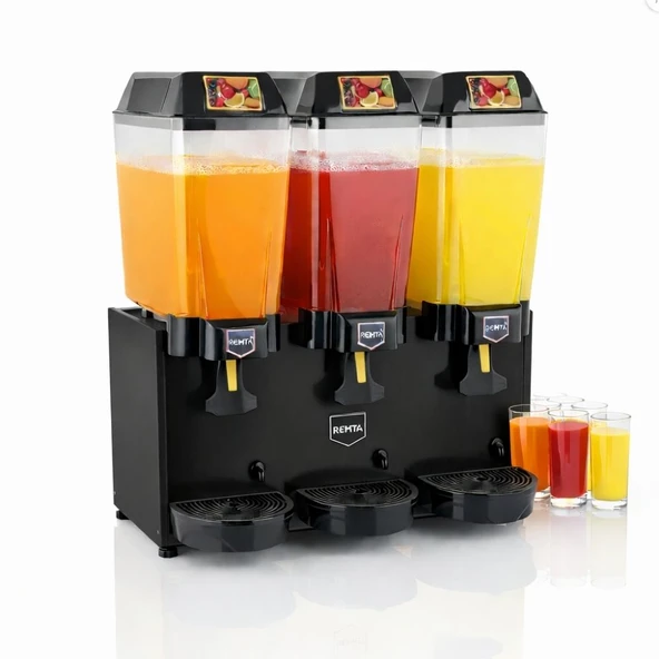 Remta 20+20+20 Litre Üçlü Şerbet Soğutucu Siyah - ST16 ürün görseli 1