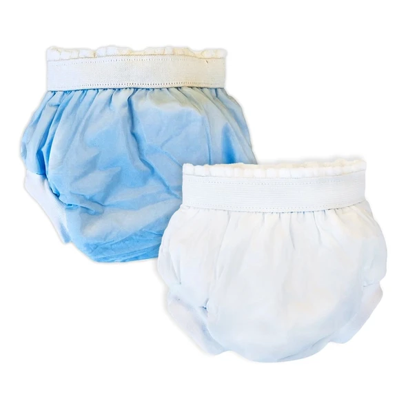 Sema Baby 2'li Lüks Alıştırma Külodu 10-15 kg - Beyaz/Mavi ürün görseli 1