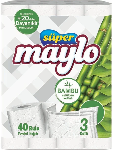 Maylo Süper Maylo Bambu Katkılı Tuvalet Kagıdı 40'lı ürün görseli 1