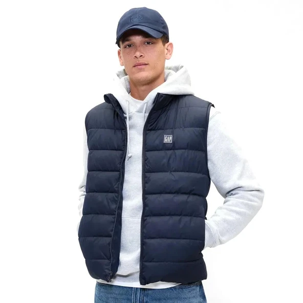 Gap 790584001 V-Frch Logo Ltwt Puffer Vest Erkek Yelek ürün görseli 1