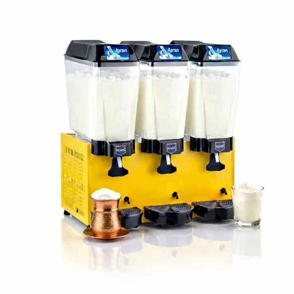 Remta 20+20+20 Litre Üçlü Karıştırıcılı Ayran Soğutucu Sarı- ST20 ürün görseli 1