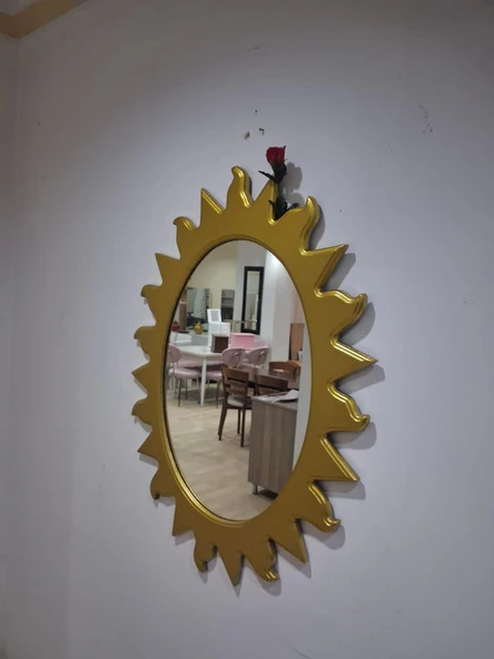 Ayna Güneş 90672 Model Parlak Gold Renk  Kayın Torna Kutu Sevk El Yapım ürün görseli 1