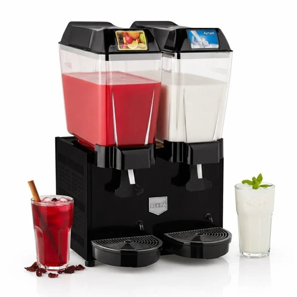 Remta 20+20 Litre Çiftli Şerbet ve Ayran Soğutucu Siyah - ST13 ürün görseli 1