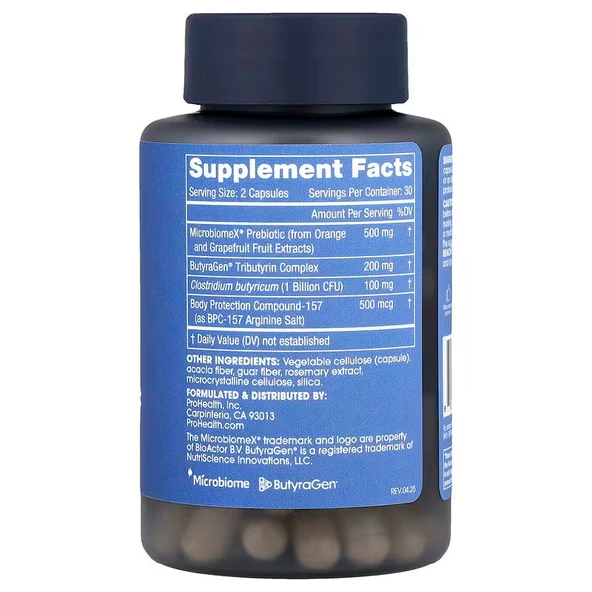 PTTAVM: ProHealth Longevity BPC157 Ultra Probiotic Gut Support 60 Caps
