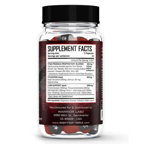 Warrior Labs Titan Mix Trenavar Myostatin blocker 90 caps ürün görseli 1