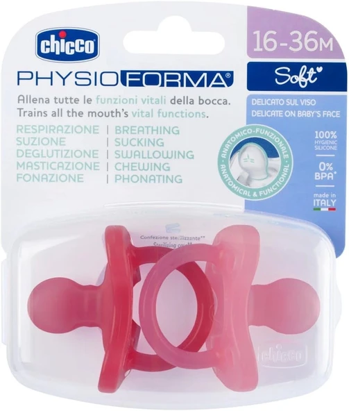 Chicco PhysioForma Soft 2'li Silikon Emzik 16-36 Ay Kız - Resim 7