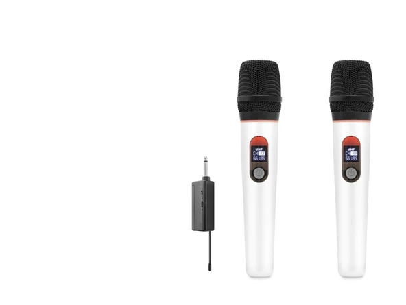 Profesyonel Kablosuz Uhf 2 Mikrofonlu Set 6.35 Mm - Beyaz HDX2791B ürün görseli 1