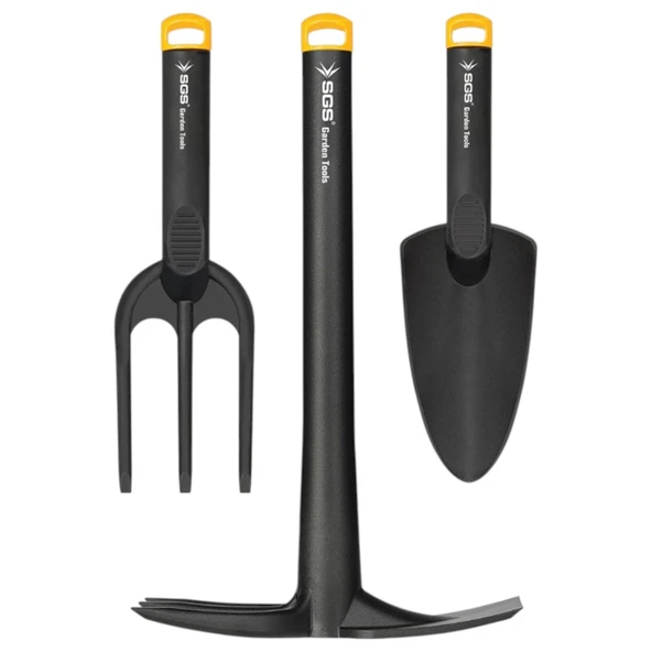 SGS 3120 3 Parça Bahçe Seti Kürek Tırmık Çapa Dayanıklı Ergonomik El Aletleri ürün görseli 1