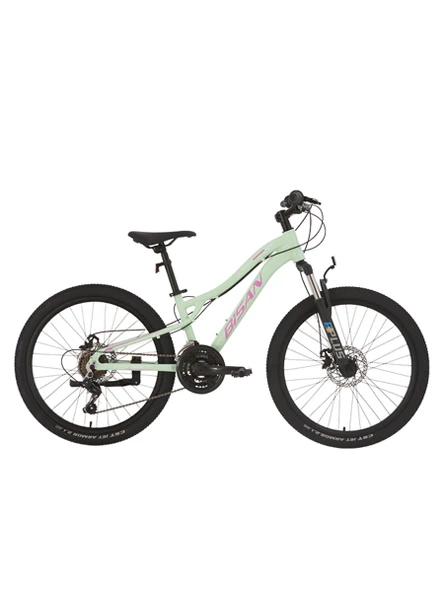 Bisan KDX 2800-D Kadın MTB Dağ Bisikleti 24 Jant 21 Vites Disk Fren 30 Cm Kadro Mint Yeşil -  Pembe ürün görseli 1