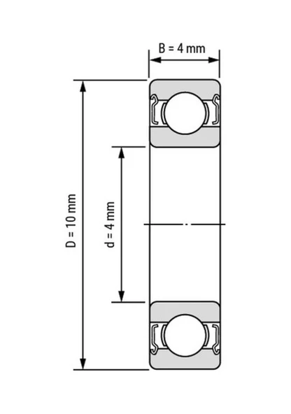 Mr104 ZZ Rulman 4 x 10 x 4 mm 10 Adet - Resim 3