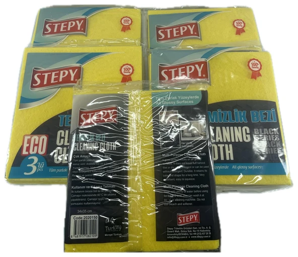STEPY TEMİZLİK BEZİ 3 LÜ 5 PAKET ürün görseli 1