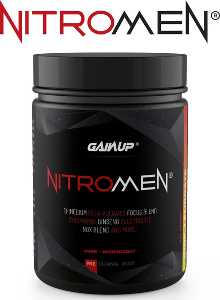 Gainup Nitromen Pre-Workout 407 gr 30 Servis - Pink Lemonade Flavored - Resim 2