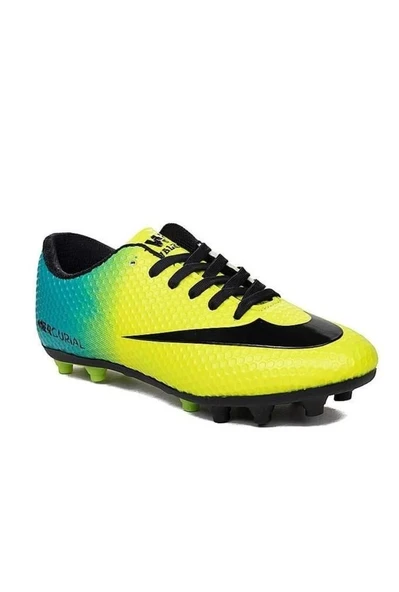 Walked 401-26 Çocuk Çivili Halı Saha Krampon Sarı Turkuaz  31-35 ürün görseli 1