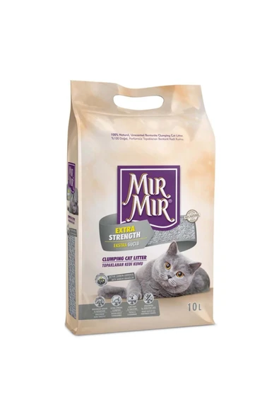 MırMır Aktif Karbonlu Extra Güçlü Topaklaşan Bentonit 10 Lt Kedi Kumu ürün görseli 1