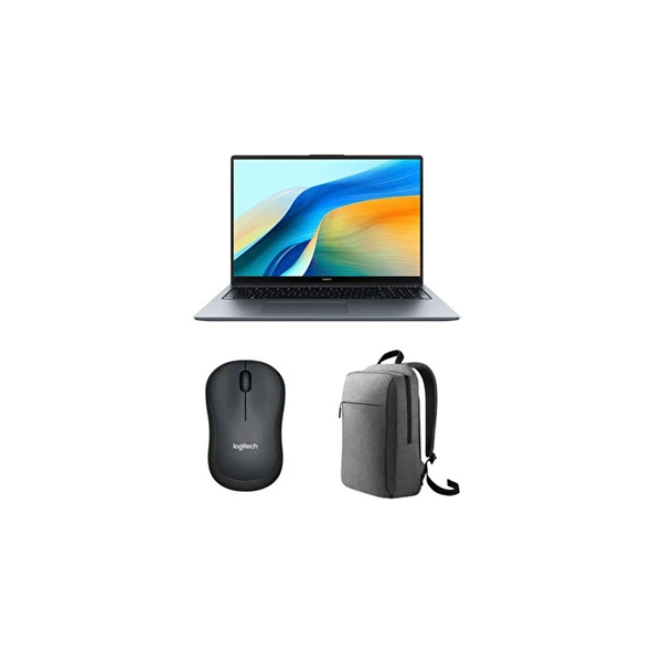 Matebook D16 2024 Intel Core I5 12450H 8gb 512GB SSD Freedos 16" IPS Bilgisayar + Mouse + Çanta ürün görseli 1