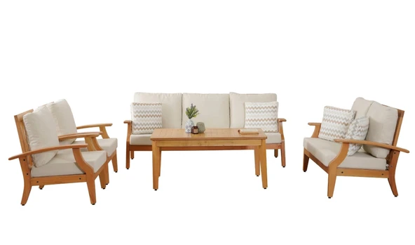 Teras Naturel Bej 7 Oturumlu Bahçe ve Balkon Takımı ürün görseli 1