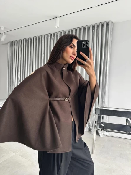 Kuşgözü Detaylı Kemerli Panço - Resim 8