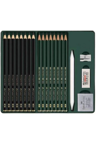 Faber Castell Metal Kutu Pitt Graphite Matt Dereceli Kalem Seti ürün görseli 1