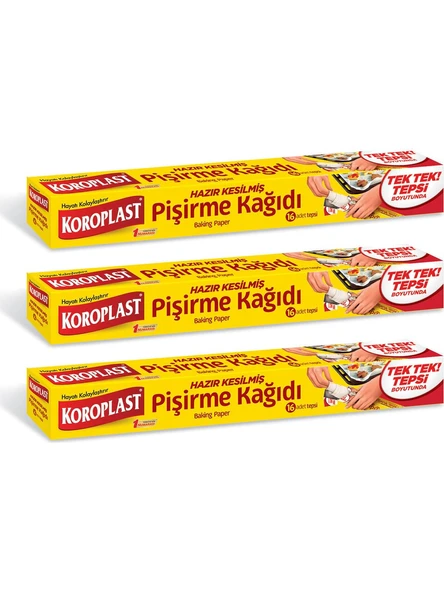 Koroplast Pişirme Kağıdı Hazır Kesilmiş 16 Adet x 3 Adet ürün görseli 1