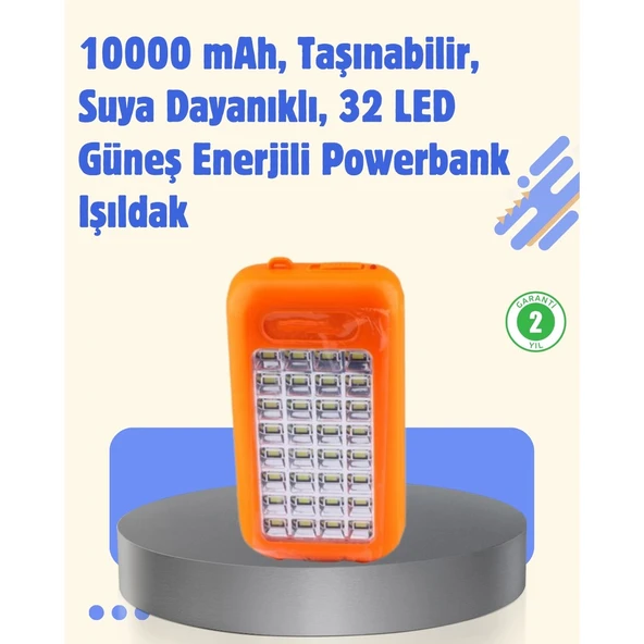 Gold Silver GS-875 Güneş Enerjili Powerbank ve 32 LED Işıldak ürün görseli 1