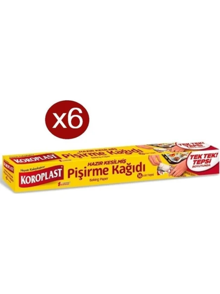 Koroplast Pişirme Kağıdı Hazır Kesilmiş 16 Adet x 6 Adet ürün görseli 1