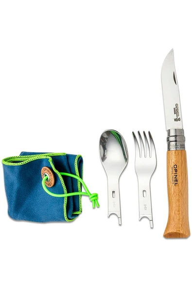 Opinel Picnic Plus Piknik Çatal & Kaşık Seti + N°8 Inox/Çelik Çakı ürün görseli 1