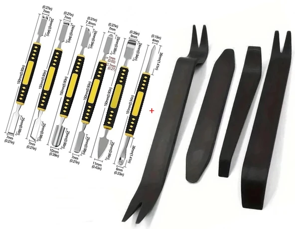 Iki Yönlü Metal Ve Plastik Oto Ön Panel Teyp Torpido Kapı Trim Sökme Aparatı Levye 10 Parça ST02 ürün görseli 1