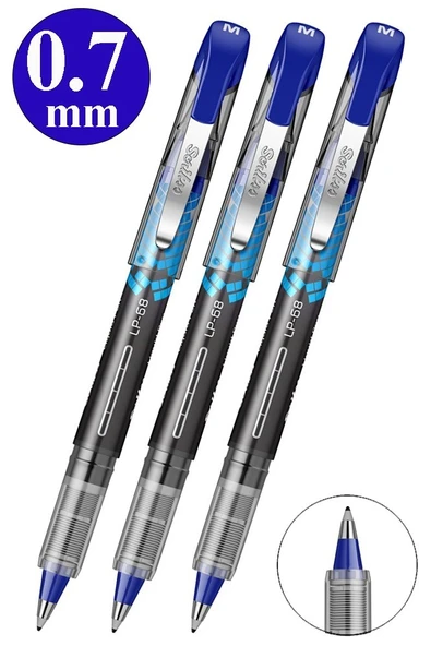 Mavi Pilot Kalem LP-68 3 Adet Scrikss Liquid Pen Pilot Kalem 0.7mm Uçlu Pilot Kalem Hızlı Kuruyan Mürekkepli Pilot ürün görseli 1