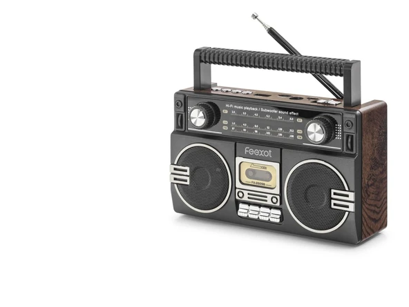 Bluetooth Nostaljik Fm Radyo Usb Tf Aux Taşınabilir Hoparlör - Kahverengi FX2509B ürün görseli 1