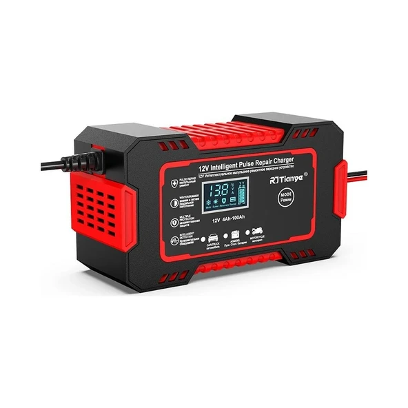 ALY 12V 8A Akıllı Araba Motosiklet LCD Ekran Araç Akü Onarım Hızlı Şarj Cihazı ürün görseli 1