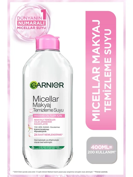 Garnier Micellar Hassas Ciltler Kusursuz Makyaj Temizleme Suyu 400 ML ürün görseli 1
