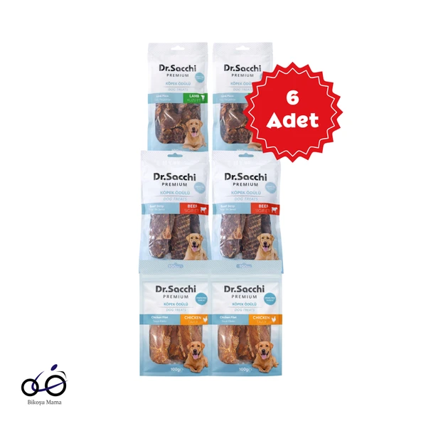 Dr.Sacchi Premium Karışık Tahılsız Köpek Ödülü 100gr 6 Adet ürün görseli 1