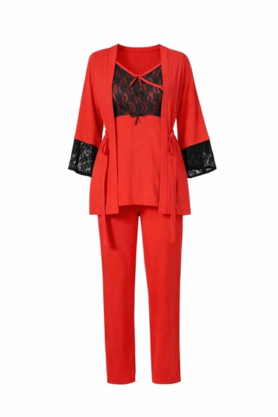 Polkan 13075 Kırmızı Lohusa Pijama Takımı XL Beden ürün görseli 1