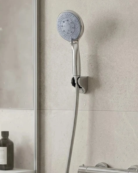 Çok Fonksiyonlu 4 Kademeli El Duşu Seti Spiral Hortumlu Banyo Duş Başlığı ürün görseli 1