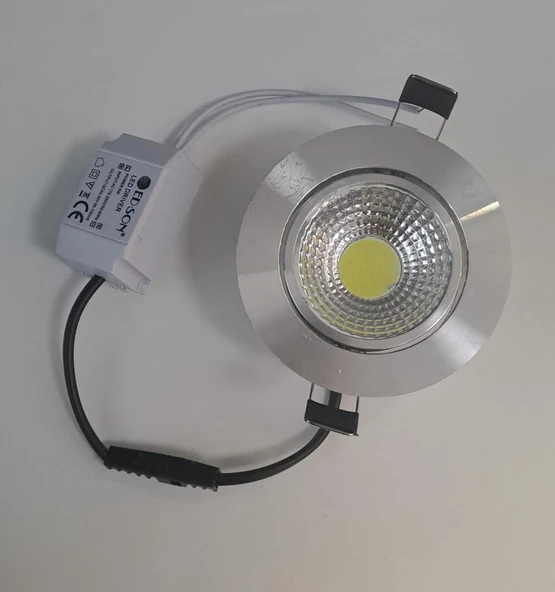 ED-SON 5 WATT COB LED SPOT ALÜMİNYUM KROM KASA BEYAZ IŞIK 500lm 6500K ürün görseli 1