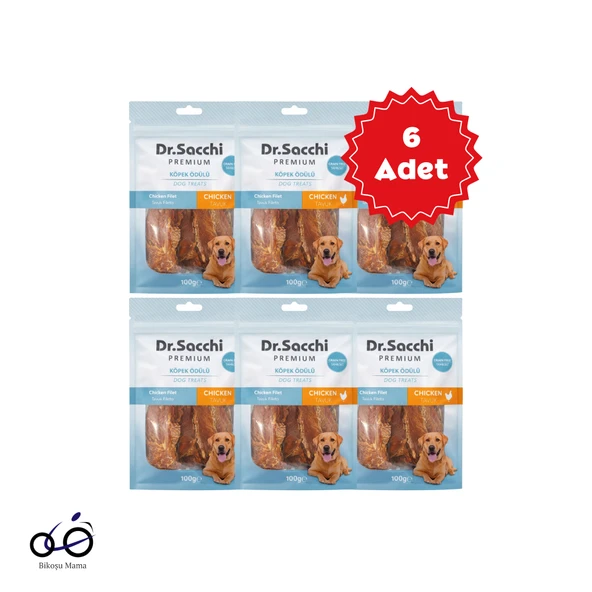 Dr.Sacchi Premium Tavuk Fileto Tahılsız Köpek Ödülü 100gr 6 Adet ürün görseli 1