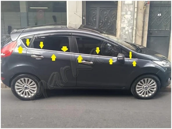 Ford Fiesta Krom Cam Çıtası 2009-2017 8 Parça Paslanmaz Çelik ürün görseli 1
